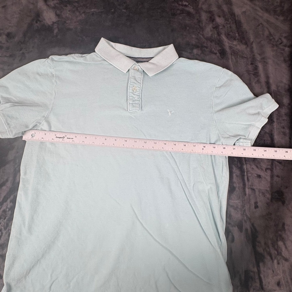 American Eagle Polo Shirt Mens Large Mint Green Super Soft Cotton Short Sleeve - Picture 3 of 7